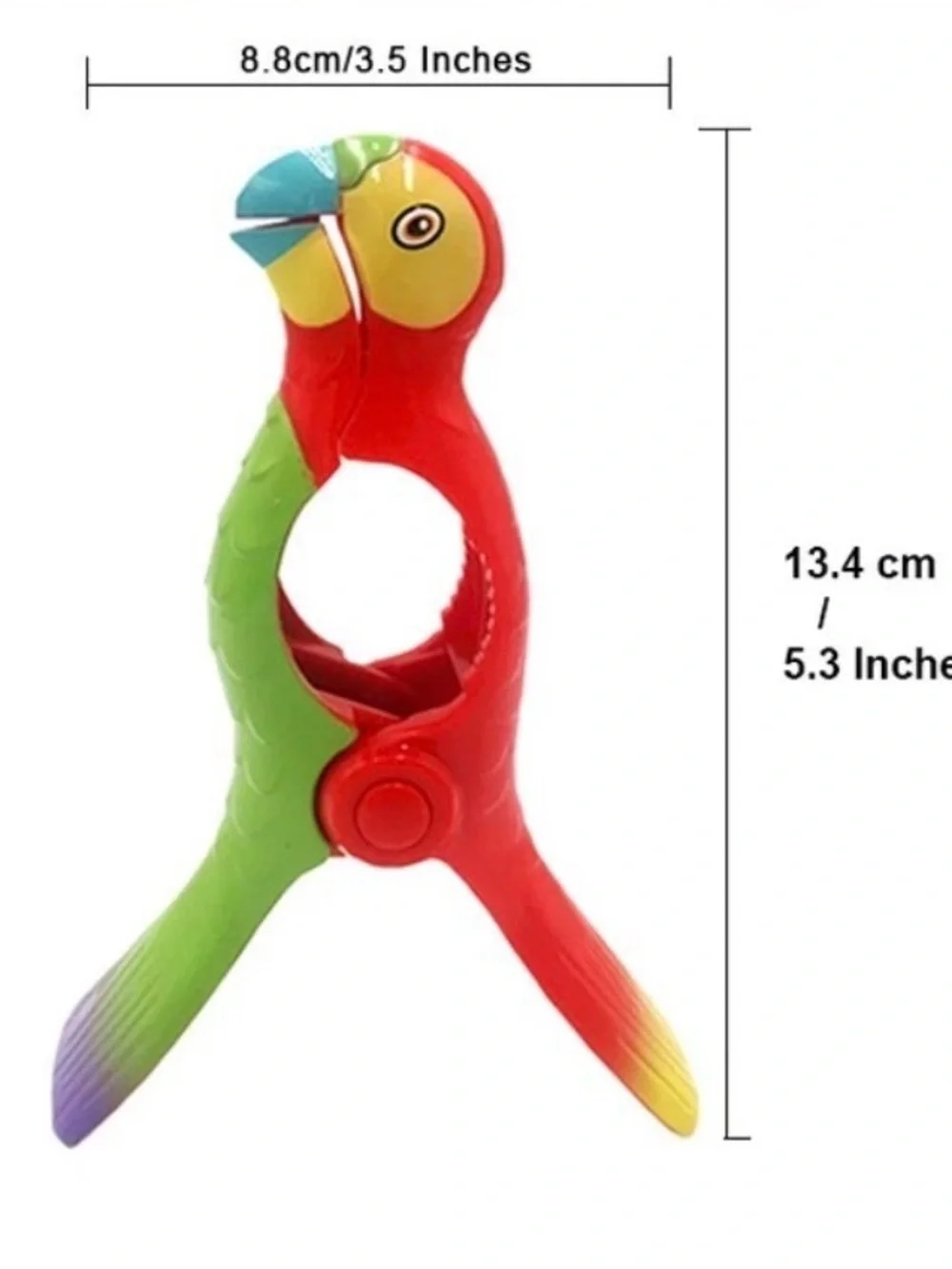 O2COOL Boca Plastic Beach Towel Clips Multi-Color Parrot (2 Clips)